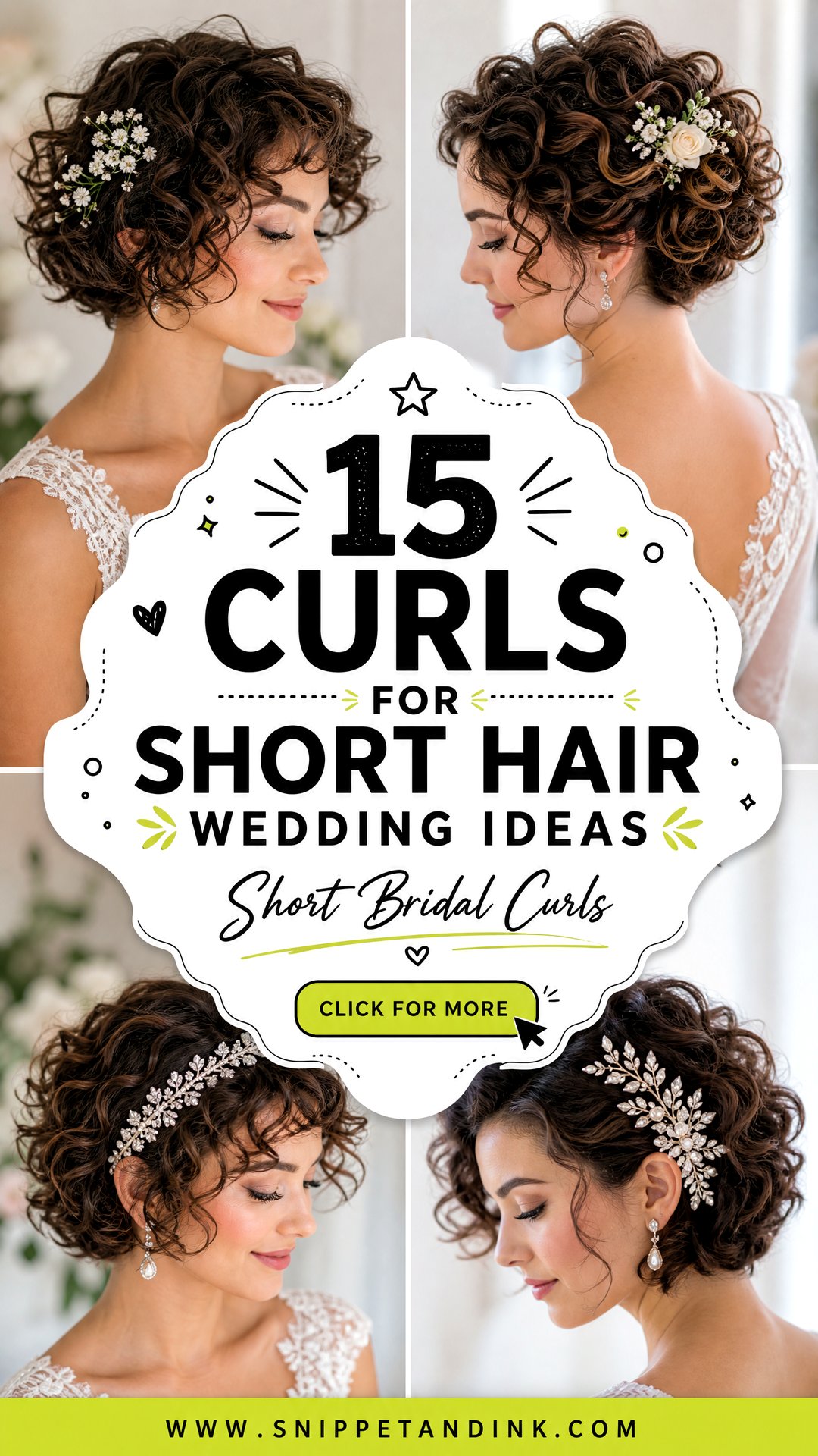 15 Curls for Short Hair Wedding Ideas Brides Love - 15 Curls for Short Hair Wedding Ideas Brides Love