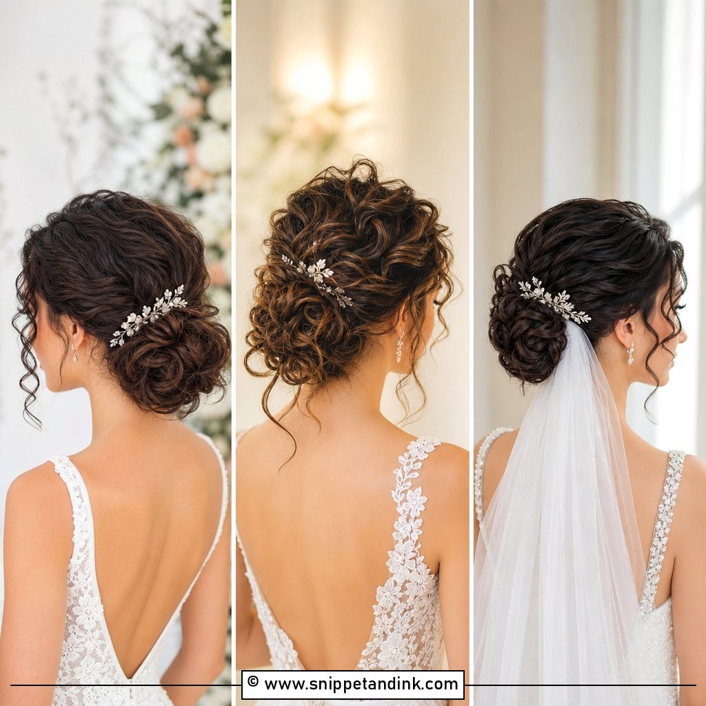 15 Curly Bridal Bun Ideas for Effortless Elegance