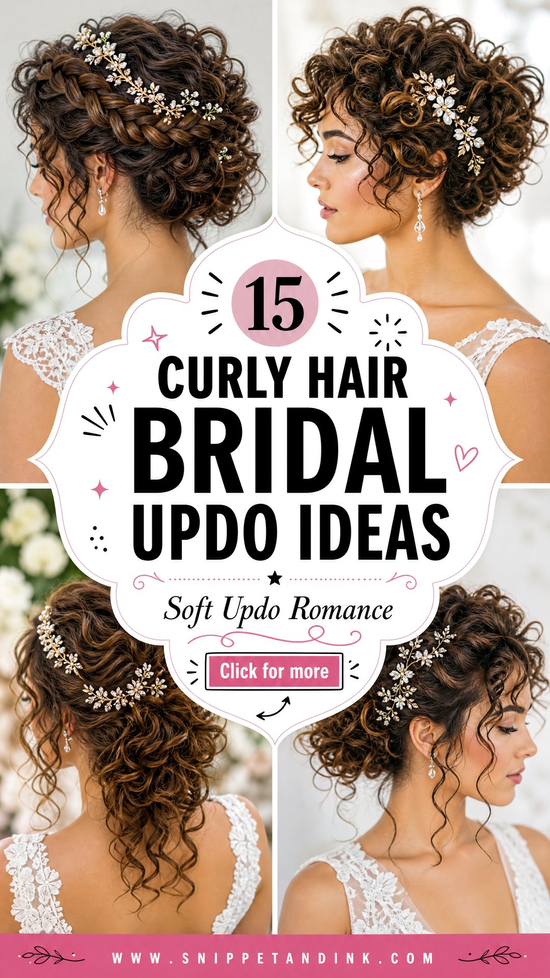 15 Curly Hair Bridal Updo Ideas for Romantic Brides - 15 Curly Hair Bridal Updo Ideas for Romantic Brides