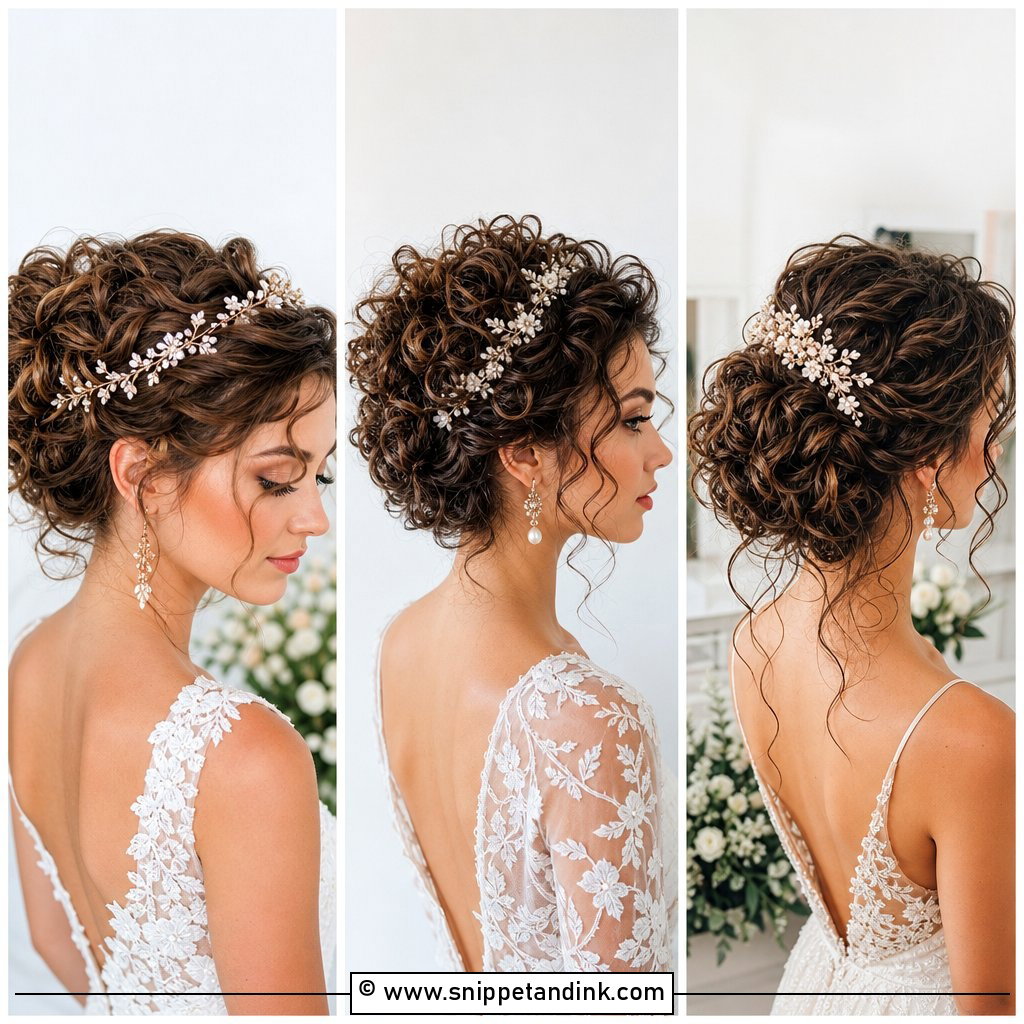 15 Curly Hair Bridal Updo Ideas for Romantic Brides