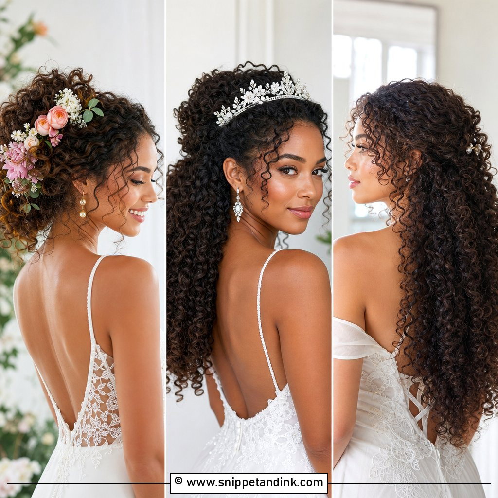 15 Curly Hairstyles for Wedding Bride Inspiration