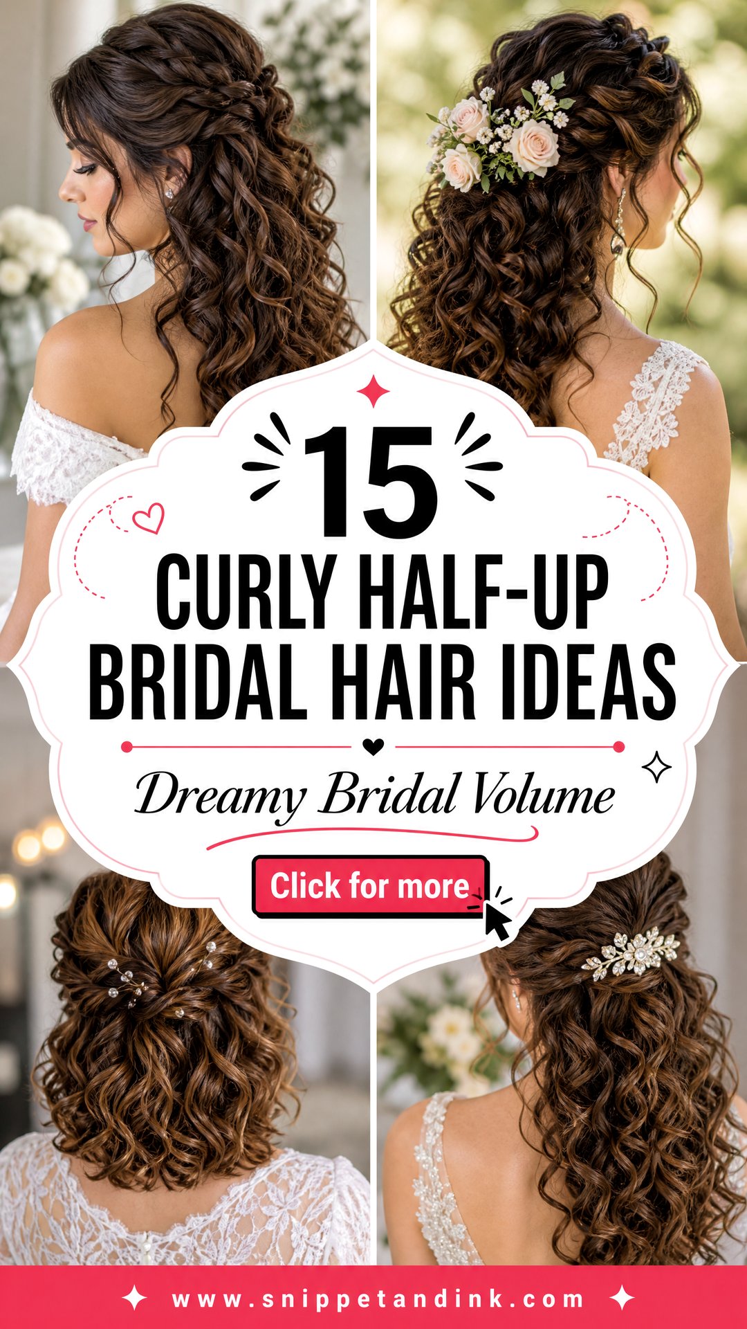 15 Curly Half-Up Bridal Hair Ideas for Dreamy Volume - 15 Curly Half-Up Bridal Hair Ideas for Dreamy Volume