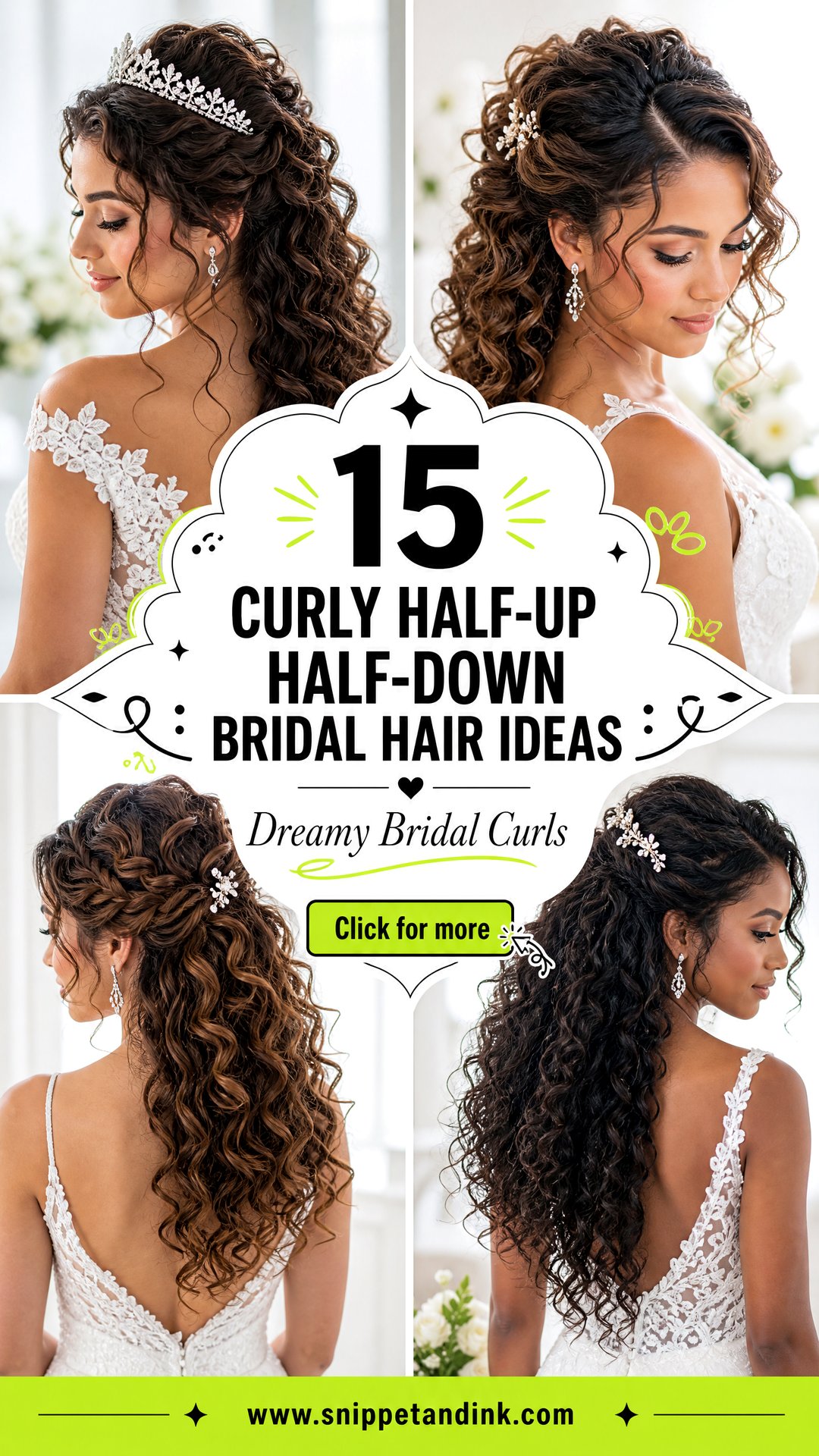 15 Curly Half-Up Half-Down Bridal Hair Ideas - 15 Curly Half-Up Half-Down Bridal Hair Ideas