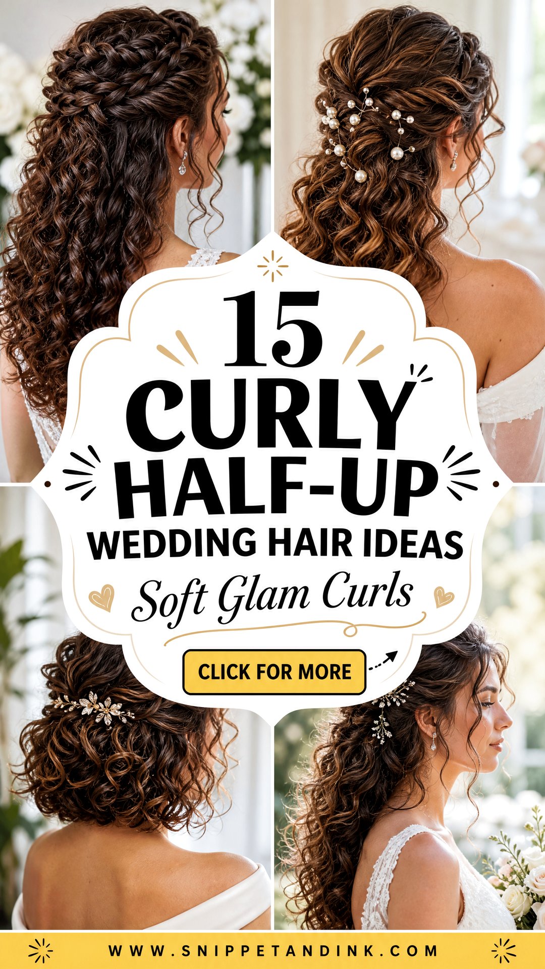 15 Curly Half-Up Wedding Hair Ideas for Soft Glam - 15 Curly Half-Up Wedding Hair Ideas for Soft Glam
