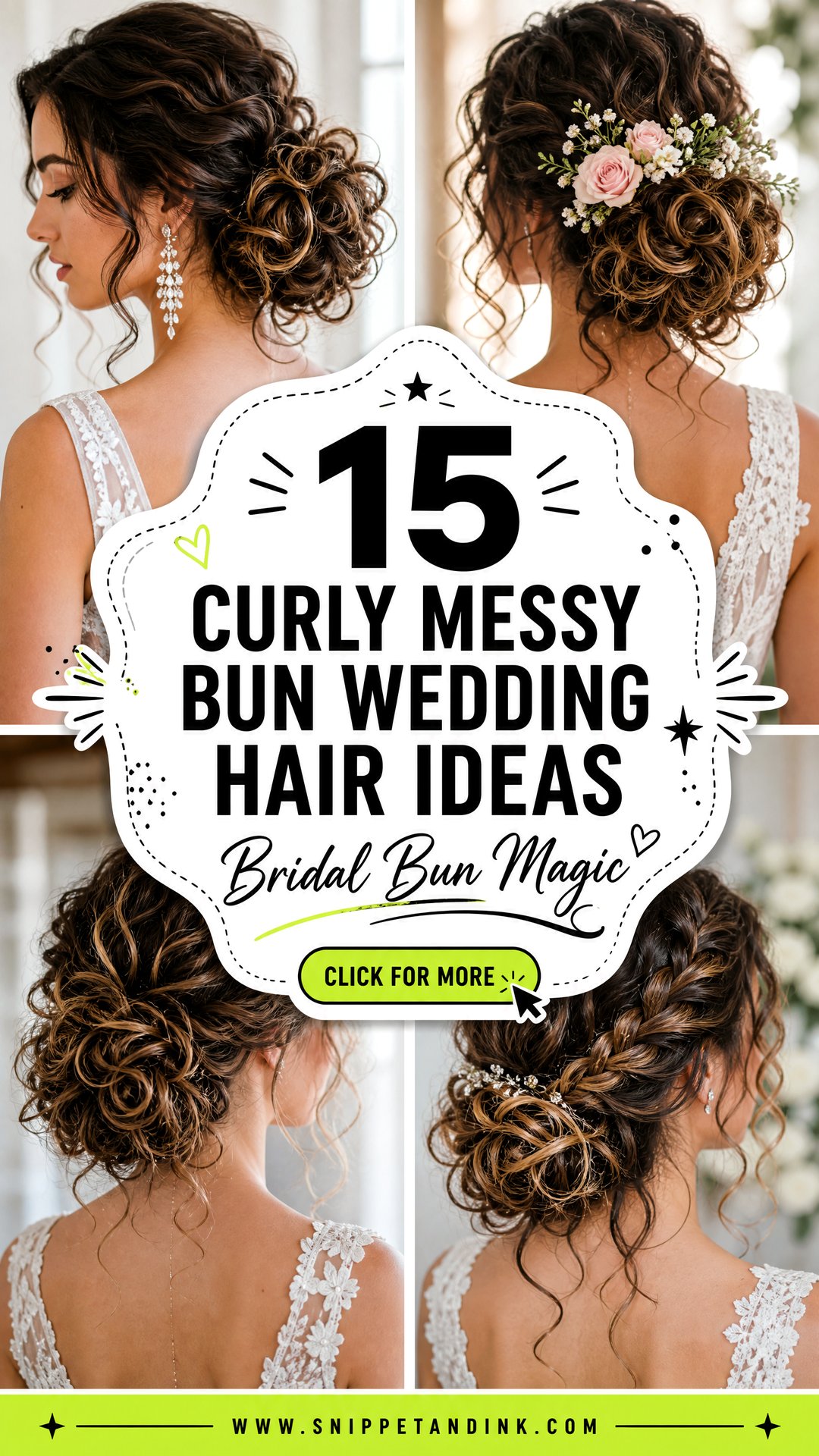 15 Curly Messy Bun Wedding Hair Ideas for Brides - 15 Curly Messy Bun Wedding Hair Ideas for Brides