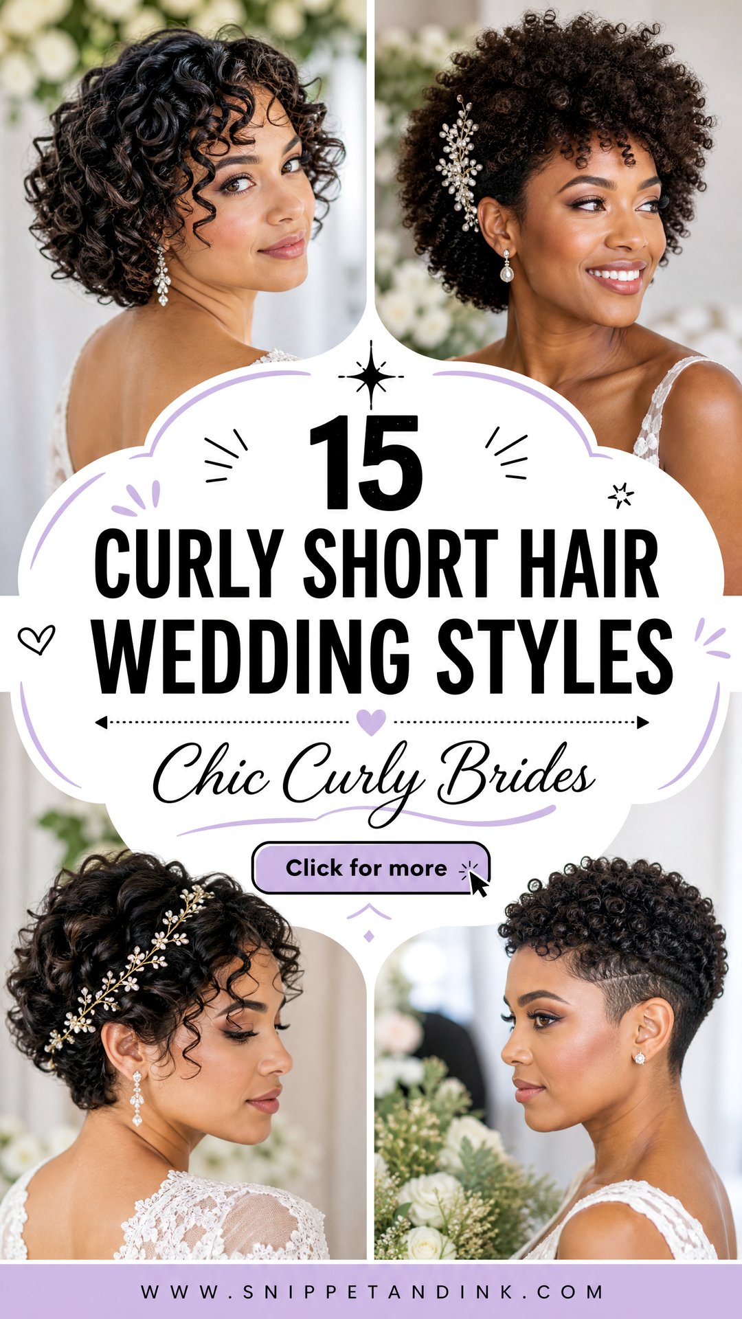 15 Curly Short Hair Wedding Styles for Chic Brides - 15 Curly Short Hair Wedding Styles for Chic Brides