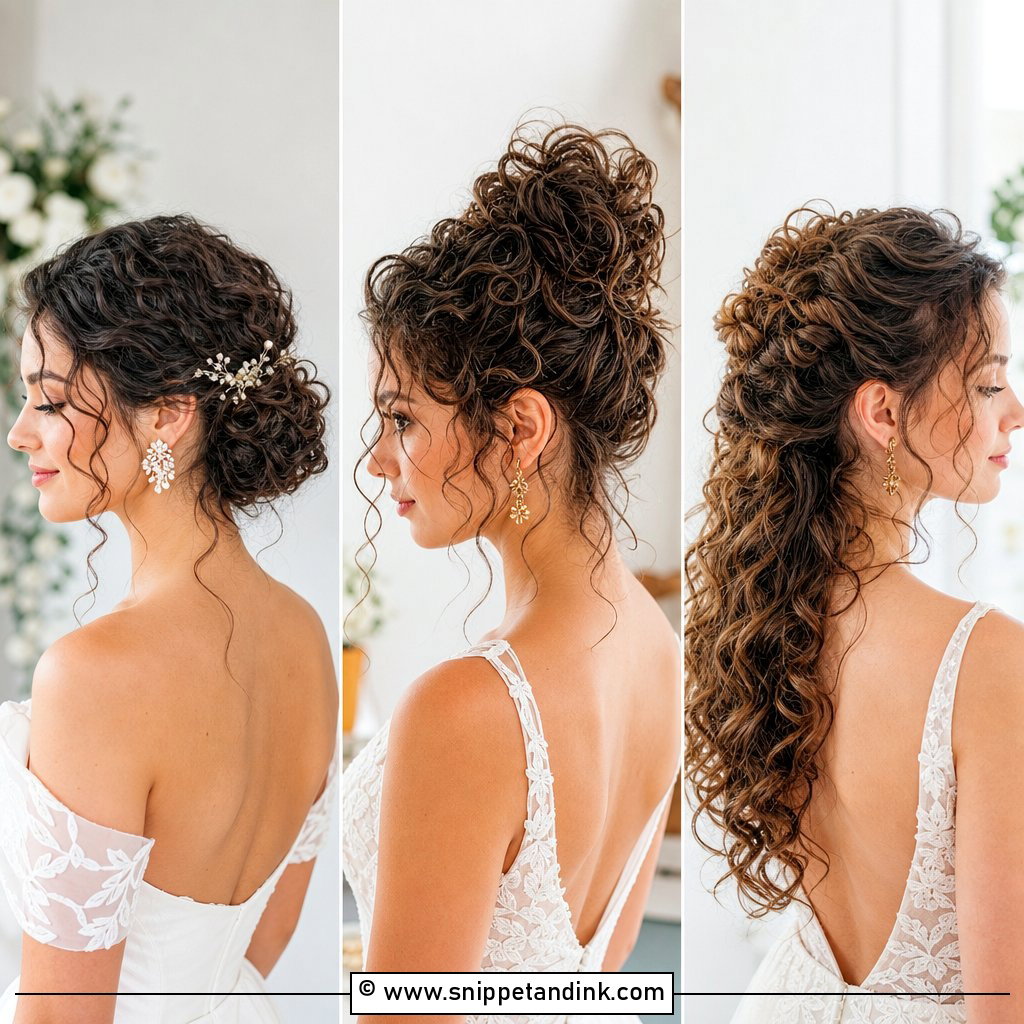 15 Curly Updo for Wedding Ideas for Romantic Texture