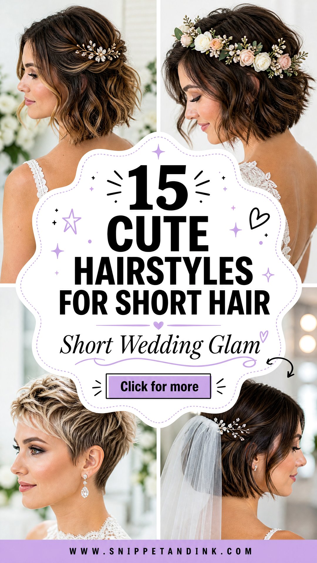 15 Cute Hairstyles for Short Hair for Wedding Glam - 15 Cute Hairstyles for Short Hair for Wedding Glam