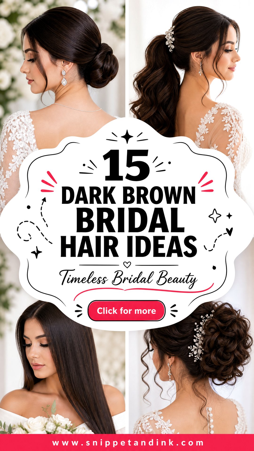 15 Dark Brown Bridal Hair Ideas for a Timeless Look - 15 Dark Brown Bridal Hair Ideas for a Timeless Look