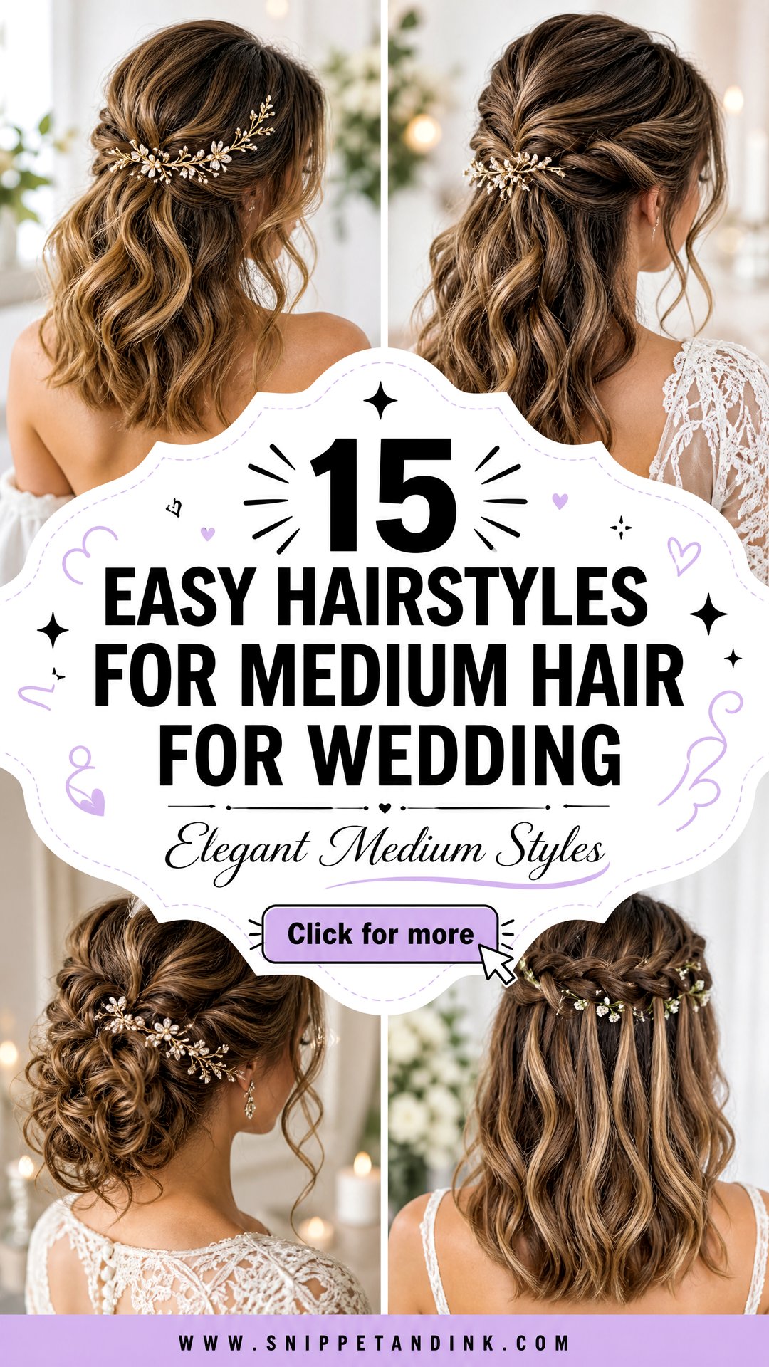 15 Easy Hairstyles for Medium Hair for Wedding Chic Looks - 15 Easy Hairstyles for Medium Hair for Wedding: Chic Looks