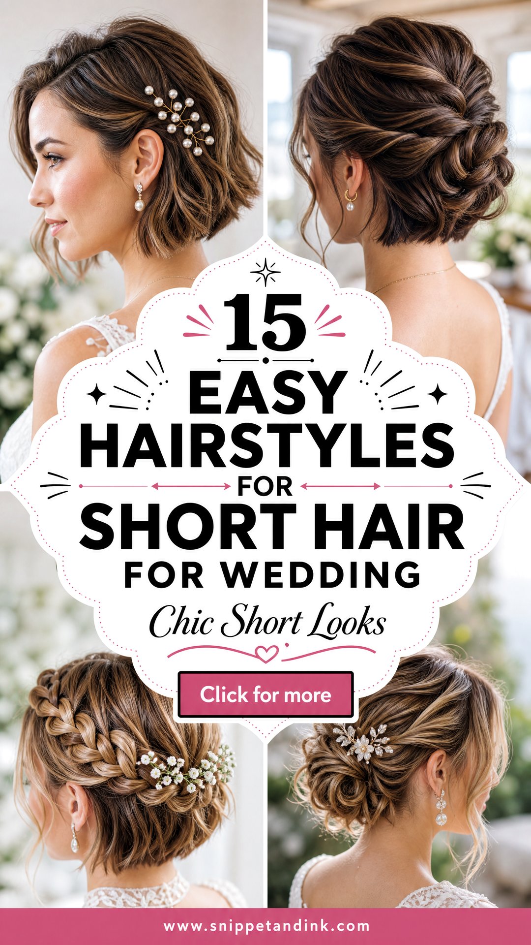 15 Easy Hairstyles for Short Hair for Wedding Chic Looks - 15 Easy Hairstyles for Short Hair for Wedding: Chic Looks
