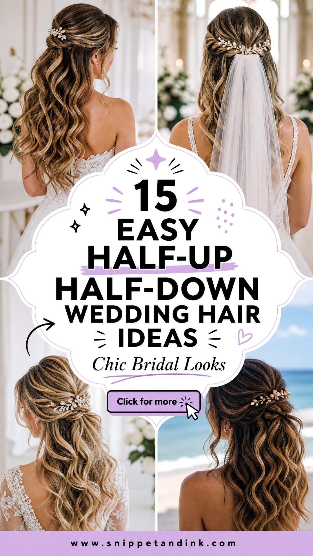 15 Easy Half-Up Half-Down Wedding Hair Ideas Chic Looks - 15 Easy Half-Up Half-Down Wedding Hair Ideas: Chic Looks
