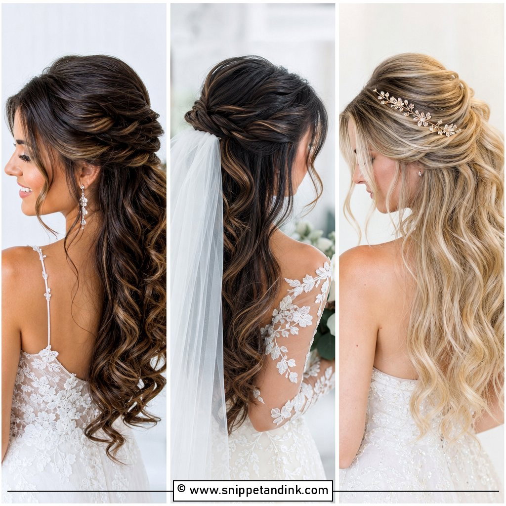 15 Easy Half-Up Half-Down Wedding Hair Ideas Chic Looks