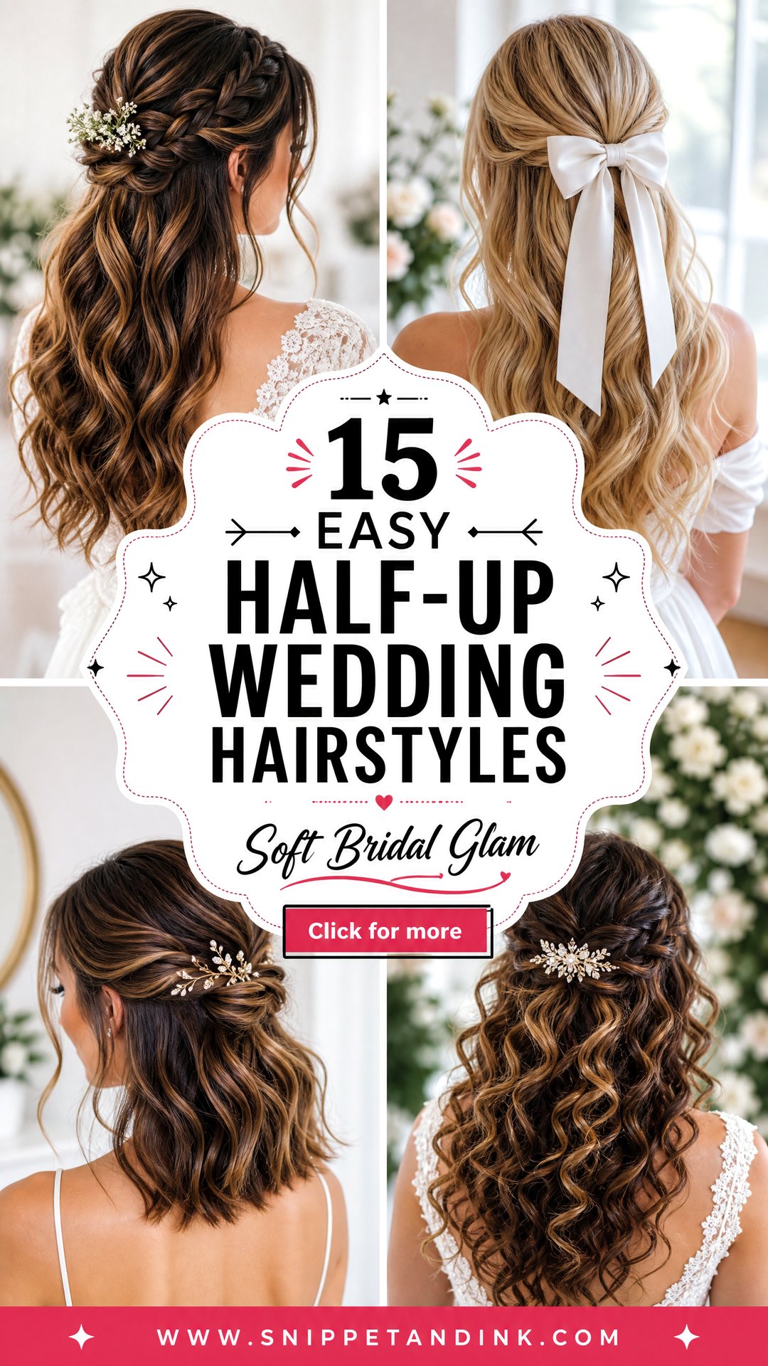 15 Easy Half-Up Wedding Hairstyles for Soft Bridal Glam - 15 Easy Half-Up Wedding Hairstyles for Soft Bridal Glam