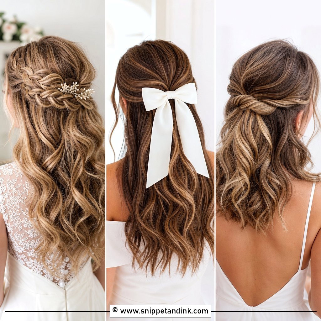 15 Easy Half-Up Wedding Hairstyles for Soft Bridal Glam