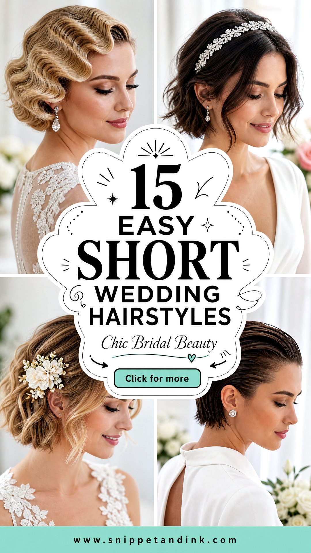 15 Easy Short Wedding Hairstyles for Chic Bridal Beauty - 15 Easy Short Wedding Hairstyles for Chic Bridal Beauty
