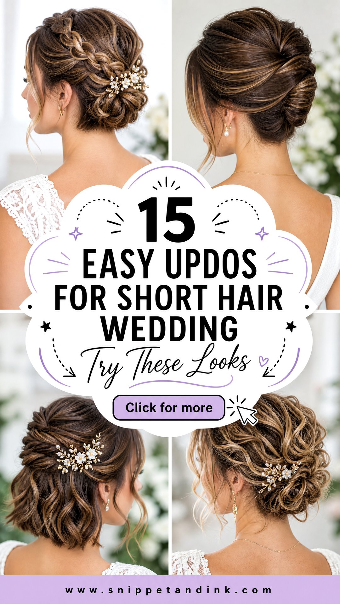 15 Easy Updos for Short Hair Wedding Looks to Try - 15 Easy Updos for Short Hair Wedding Looks to Try