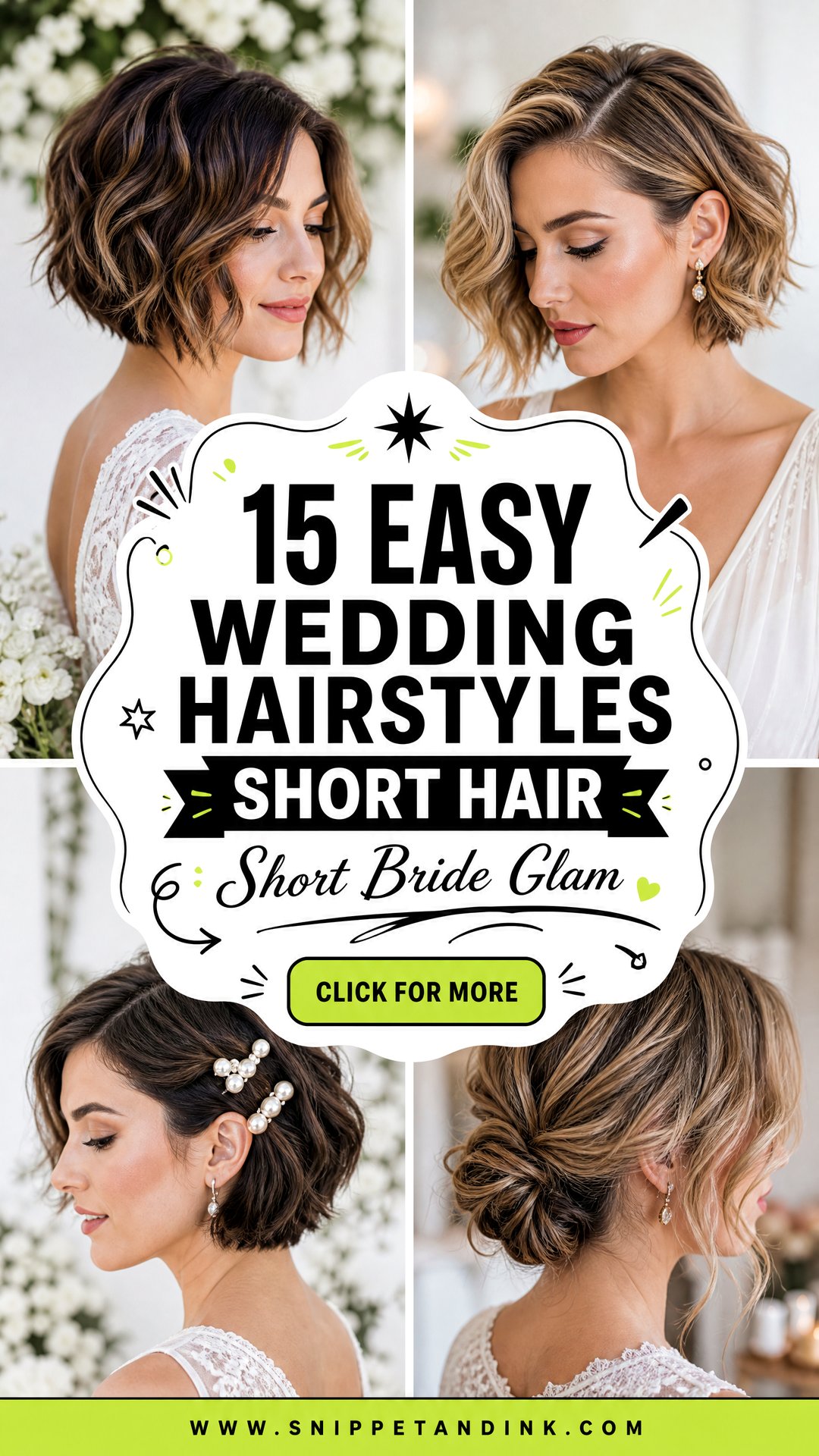 15 Easy Wedding Hairstyles Short Hair Brides Can Try - 15 Easy Wedding Hairstyles Short Hair Brides Can Try