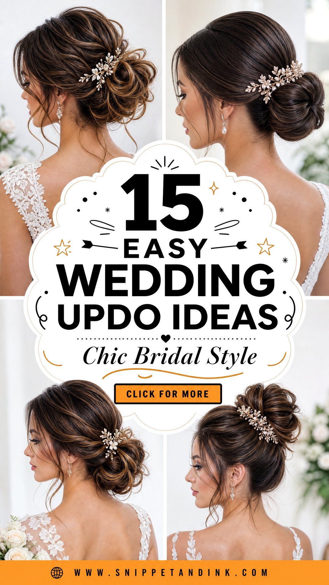 15 Easy Wedding Updo Ideas for Chic Bridal Style - 15 Easy Wedding Updo Ideas for Chic Bridal Style