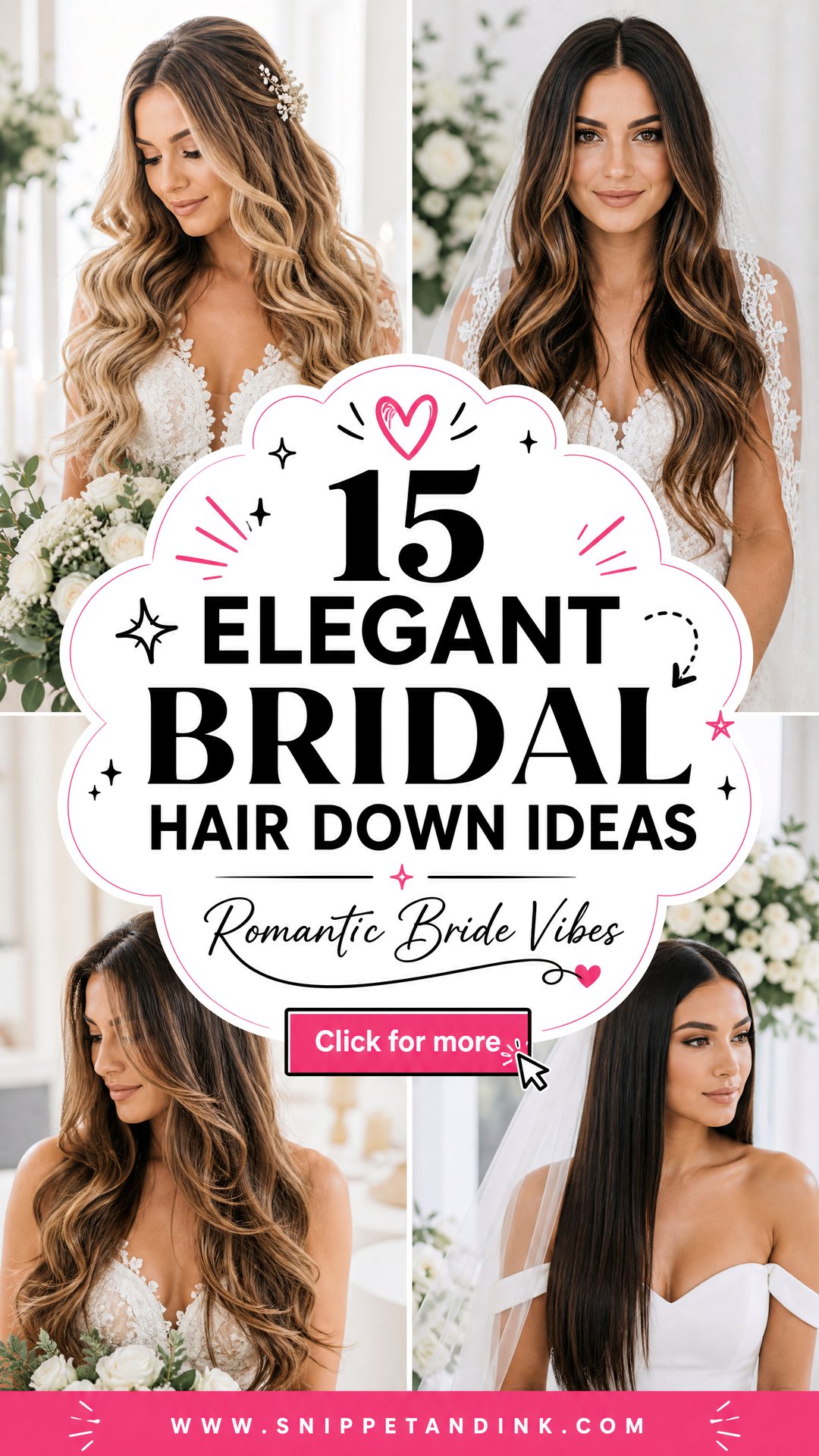 15 Elegant Bridal Hair Down Ideas for Romantic Brides - 15 Elegant Bridal Hair Down Ideas for Romantic Brides