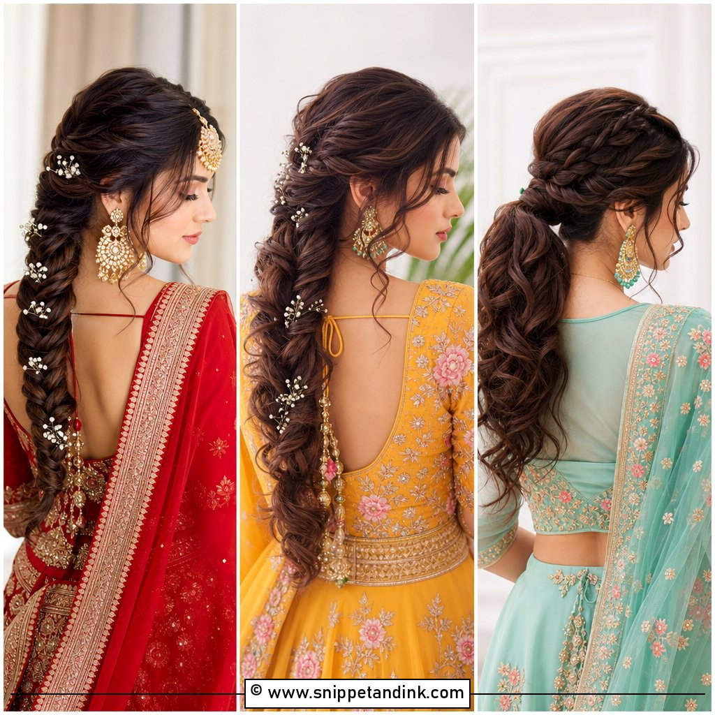 15 French Braid Indian Wedding Ideas for Graceful Brides