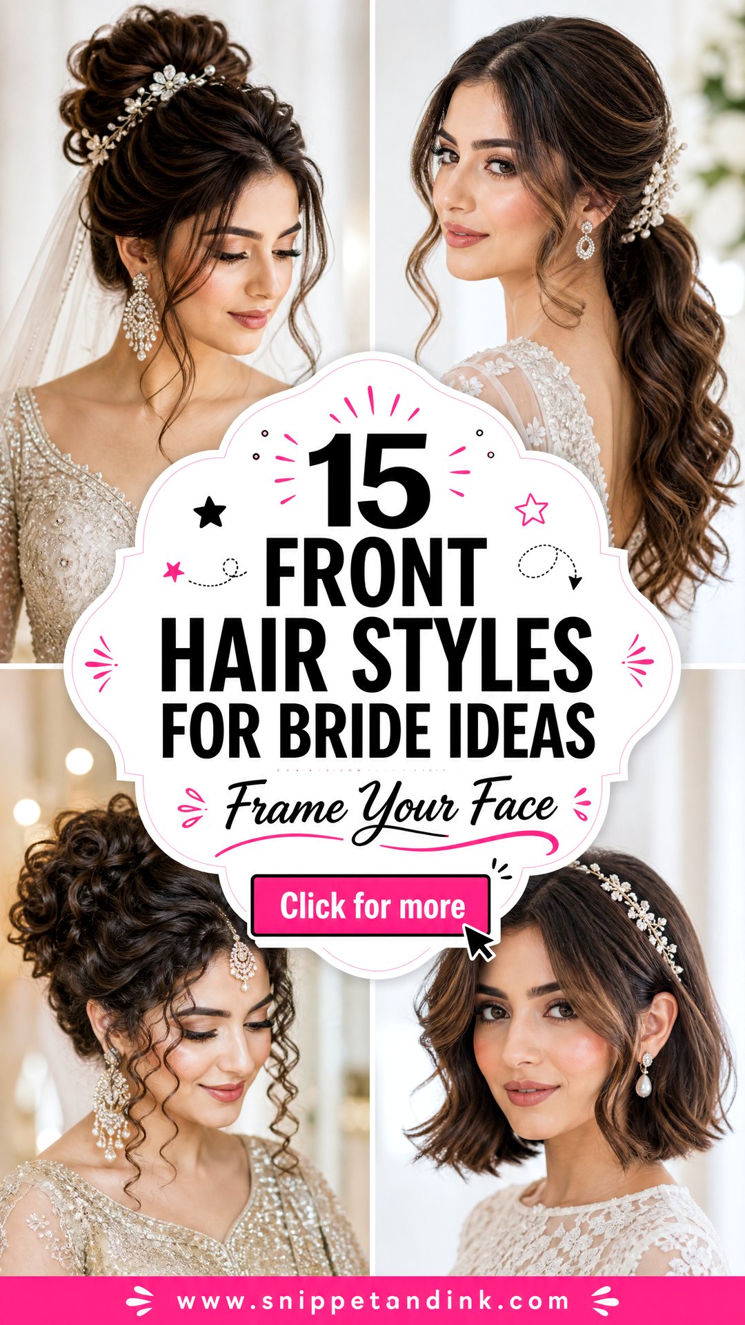 15 Front Hair Styles for Bride Ideas to Frame Your Face - 15 Front Hair Styles for Bride Ideas to Frame Your Face