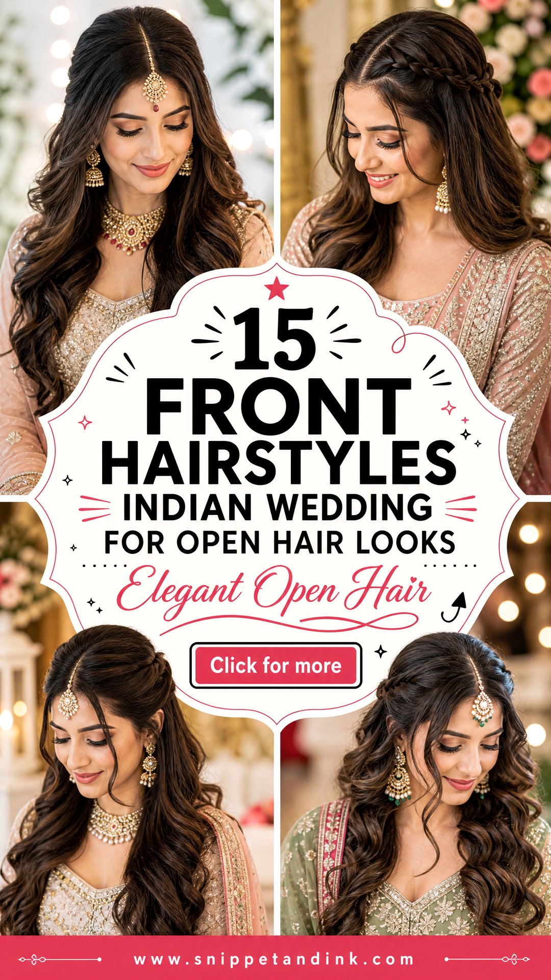 15 Front Hairstyles Indian Wedding for Open Hair Looks - 15 Front Hairstyles Indian Wedding for Open Hair Looks