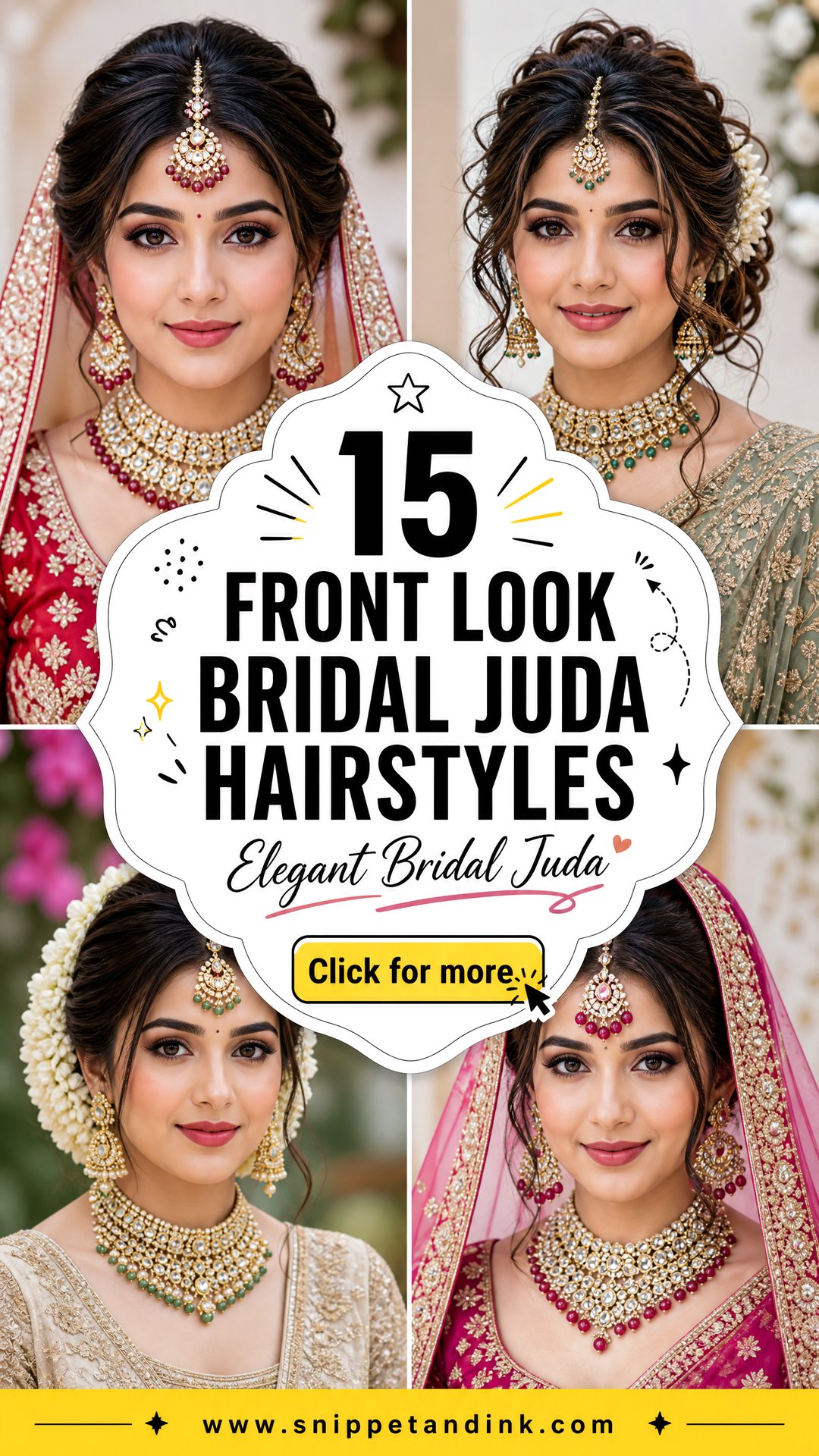 15 Front Look Bridal Juda Hairstyles for Elegant Brides - 15 Front Look Bridal Juda Hairstyles for Elegant Brides