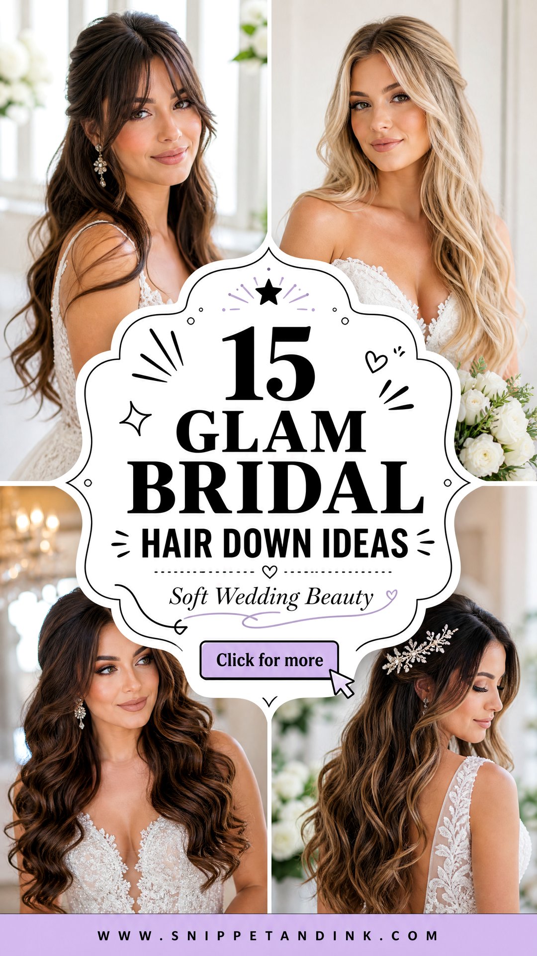 15 Glam Bridal Hair Down Ideas for Soft Wedding Beauty - 15 Glam Bridal Hair Down Ideas for Soft Wedding Beauty