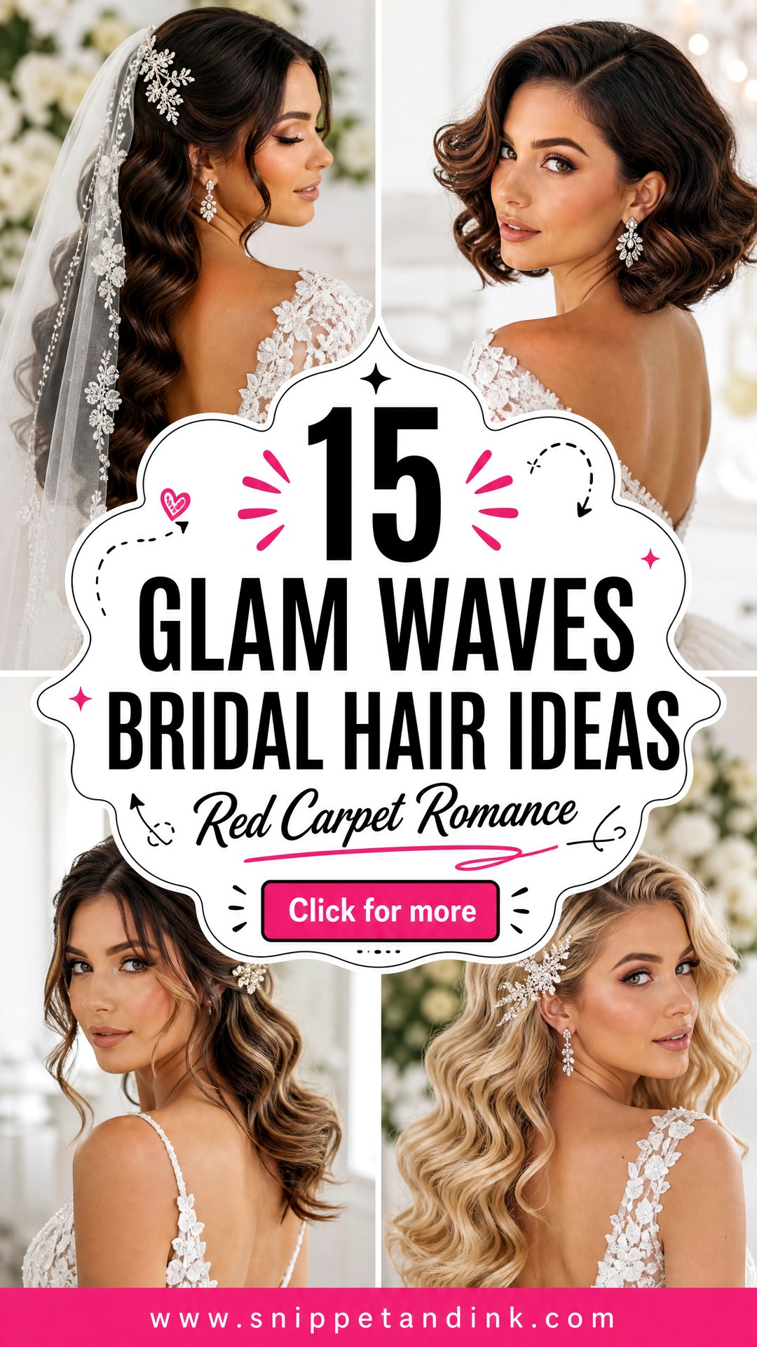 15 Glam Waves Bridal Hair Ideas for Red-Carpet Romance - 15 Glam Waves Bridal Hair Ideas for Red-Carpet Romance