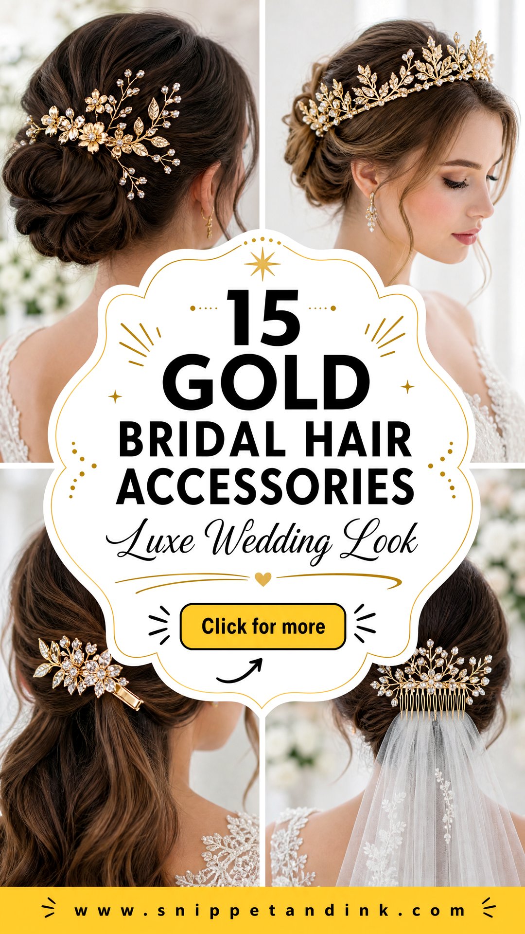 15 Gold Bridal Hair Accessories for a Luxe Wedding Look - 15 Gold Bridal Hair Accessories for a Luxe Wedding Look