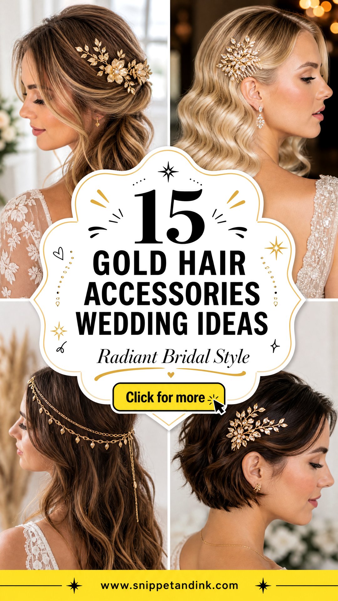 15 Gold Hair Accessories Wedding Ideas for Radiant Style - 15 Gold Hair Accessories Wedding Ideas for Radiant Style