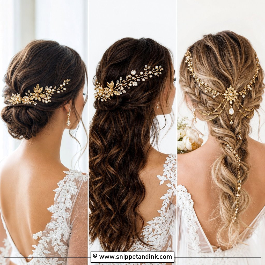 15 Gold Wedding Hair Piece Ideas for Luxe Bridal Glam