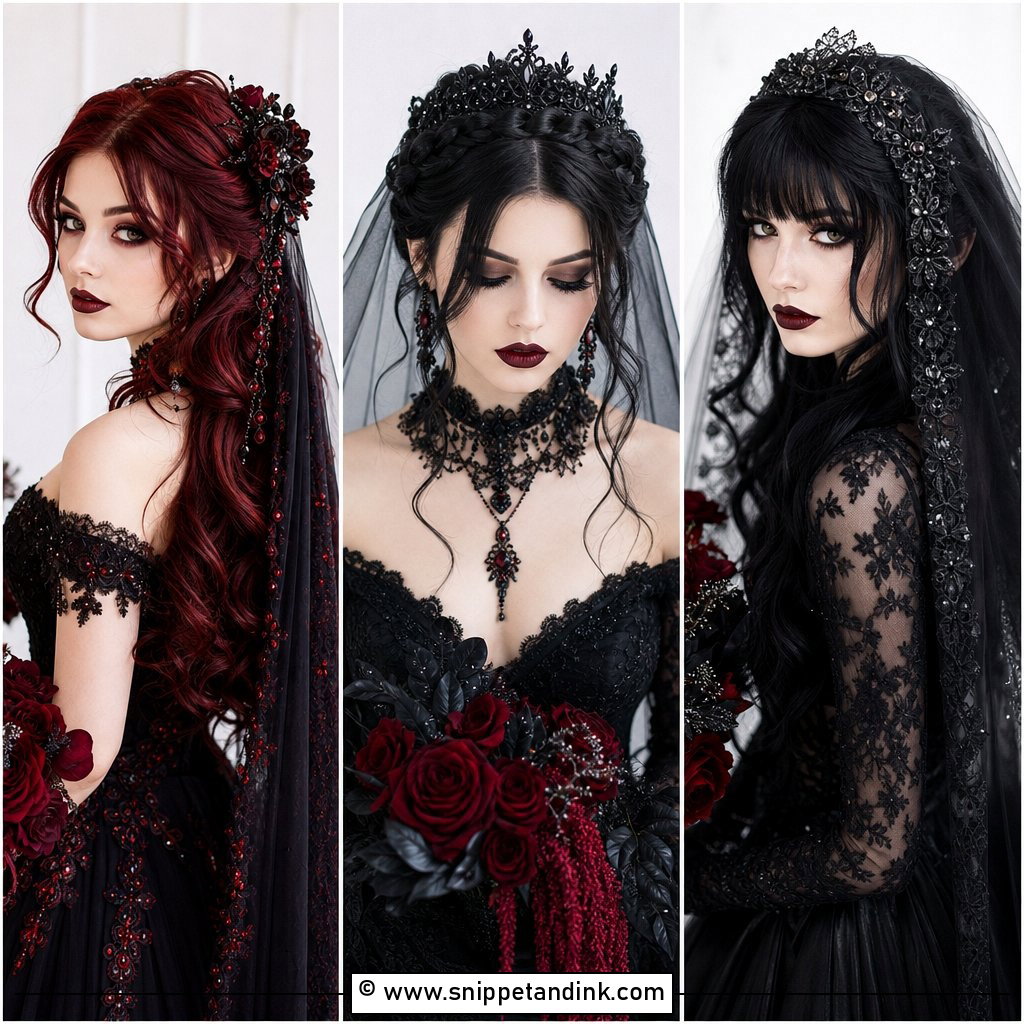 15 Goth Bridal Hair Ideas for a Dark Romantic Look