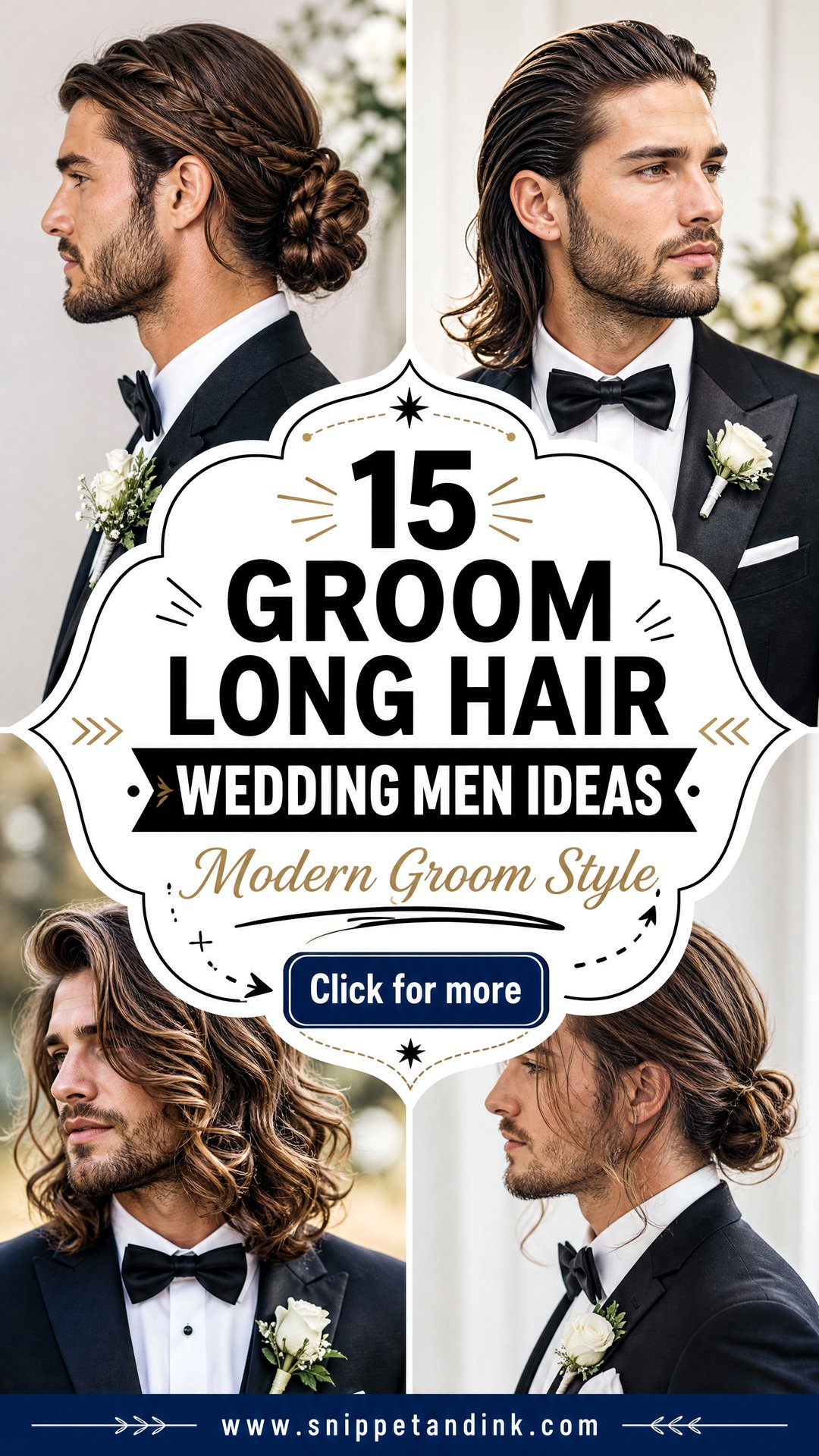 15 Groom Long Hair Wedding Men Ideas for Modern Style - 15 Groom Long Hair Wedding Men Ideas for Modern Style
