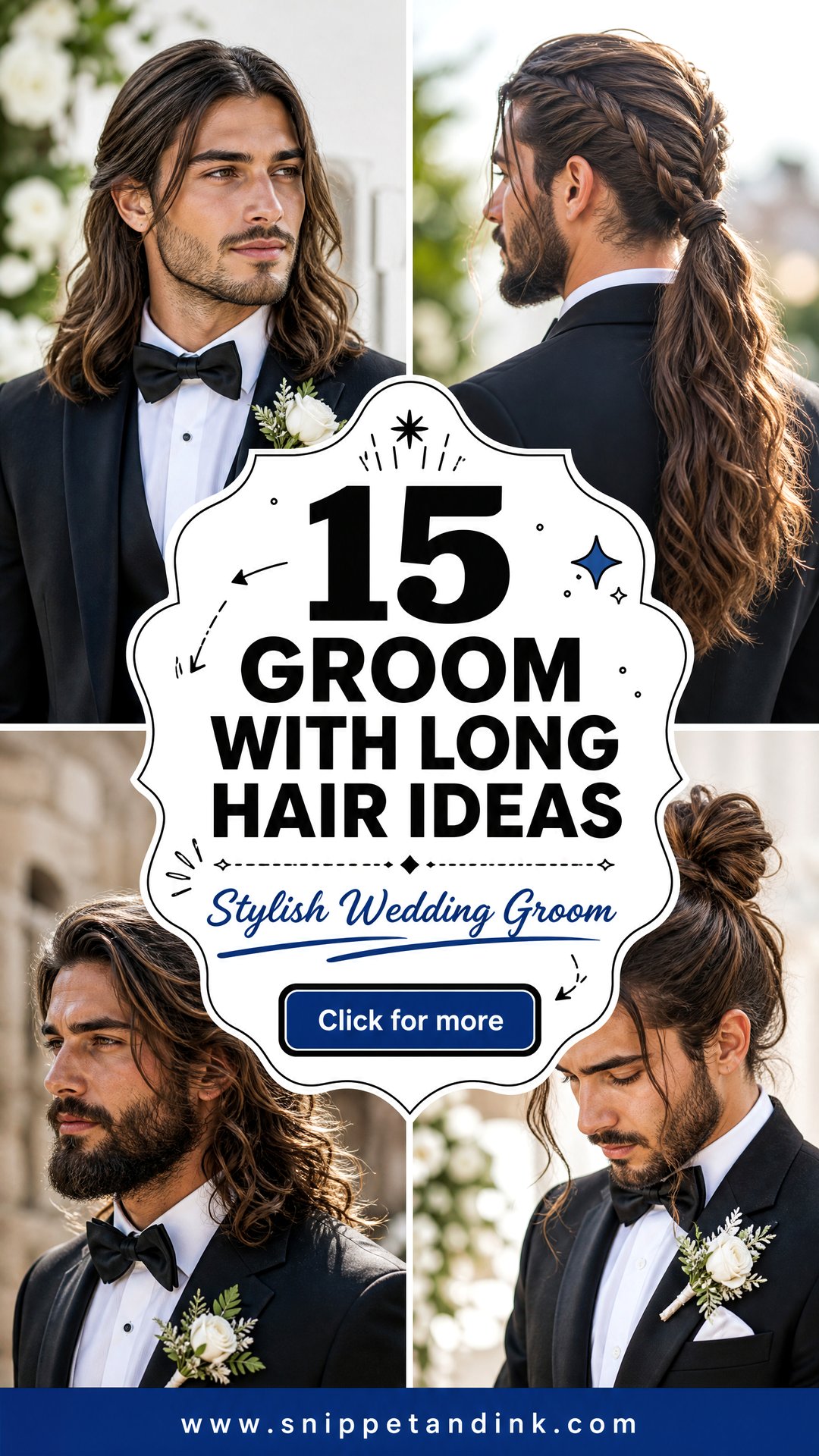 15 Groom with Long Hair Ideas for a Stylish Wedding - 15 Groom with Long Hair Ideas for a Stylish Wedding