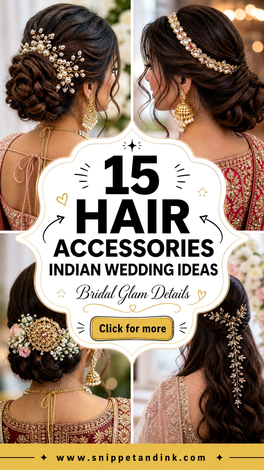 15 Hair Accessories Indian Wedding Ideas for Bridal Glam - 15 Hair Accessories Indian Wedding Ideas for Bridal Glam