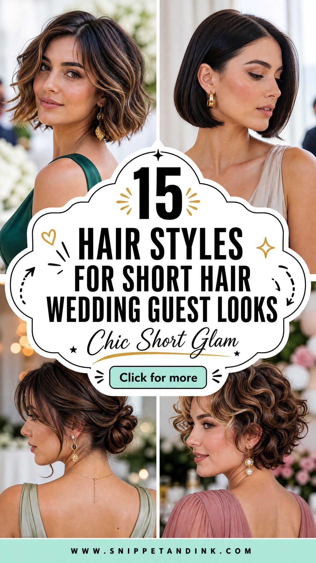15 Hair Styles for Short Hair Wedding Guest Looks - 15 Hair Styles for Short Hair Wedding Guest Looks