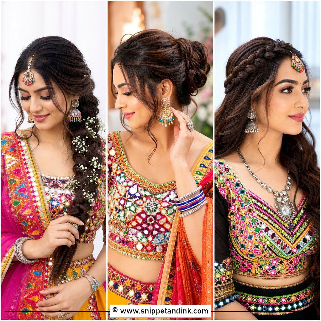 15 Hairstyle for Chaniya Choli Wedding Ideas Festive