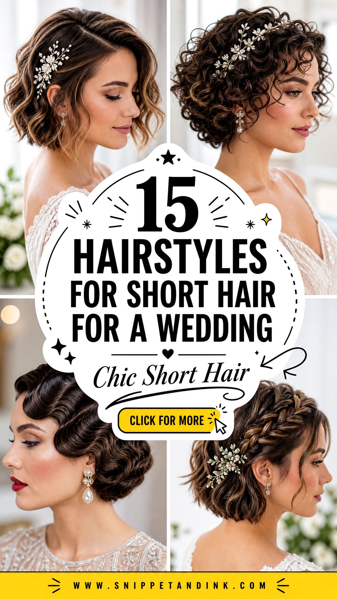 15 Hairstyles for Short Hair for a Wedding Chic Looks - 15 Hairstyles for Short Hair for a Wedding: Chic Looks