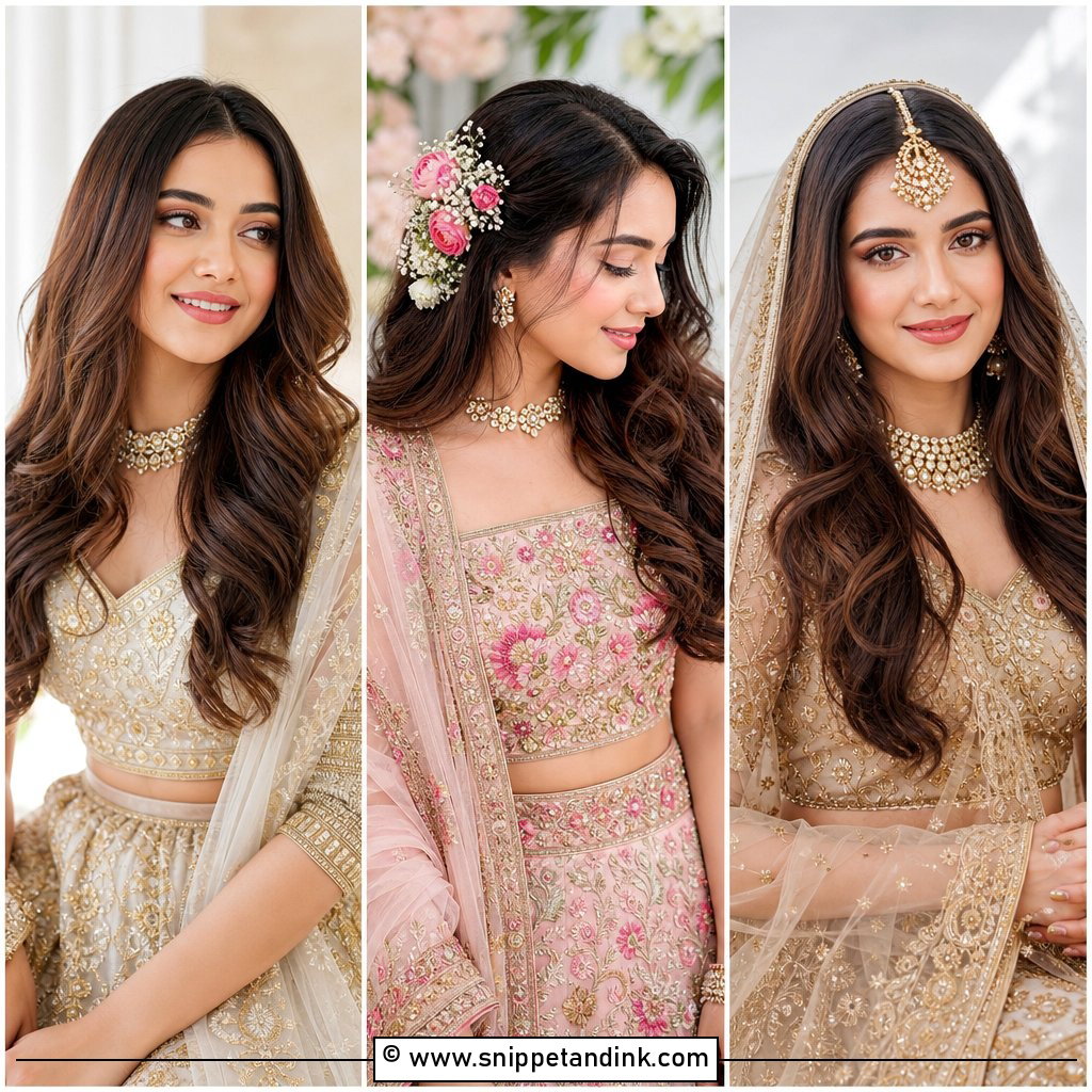 15 Hairstyles in Open Hair for Wedding Glam Looks