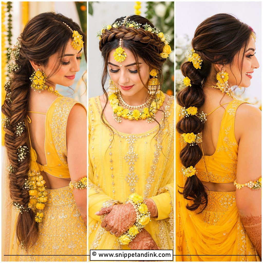 15 Haldi Function Hairstyle for Bride Ideas to Glow