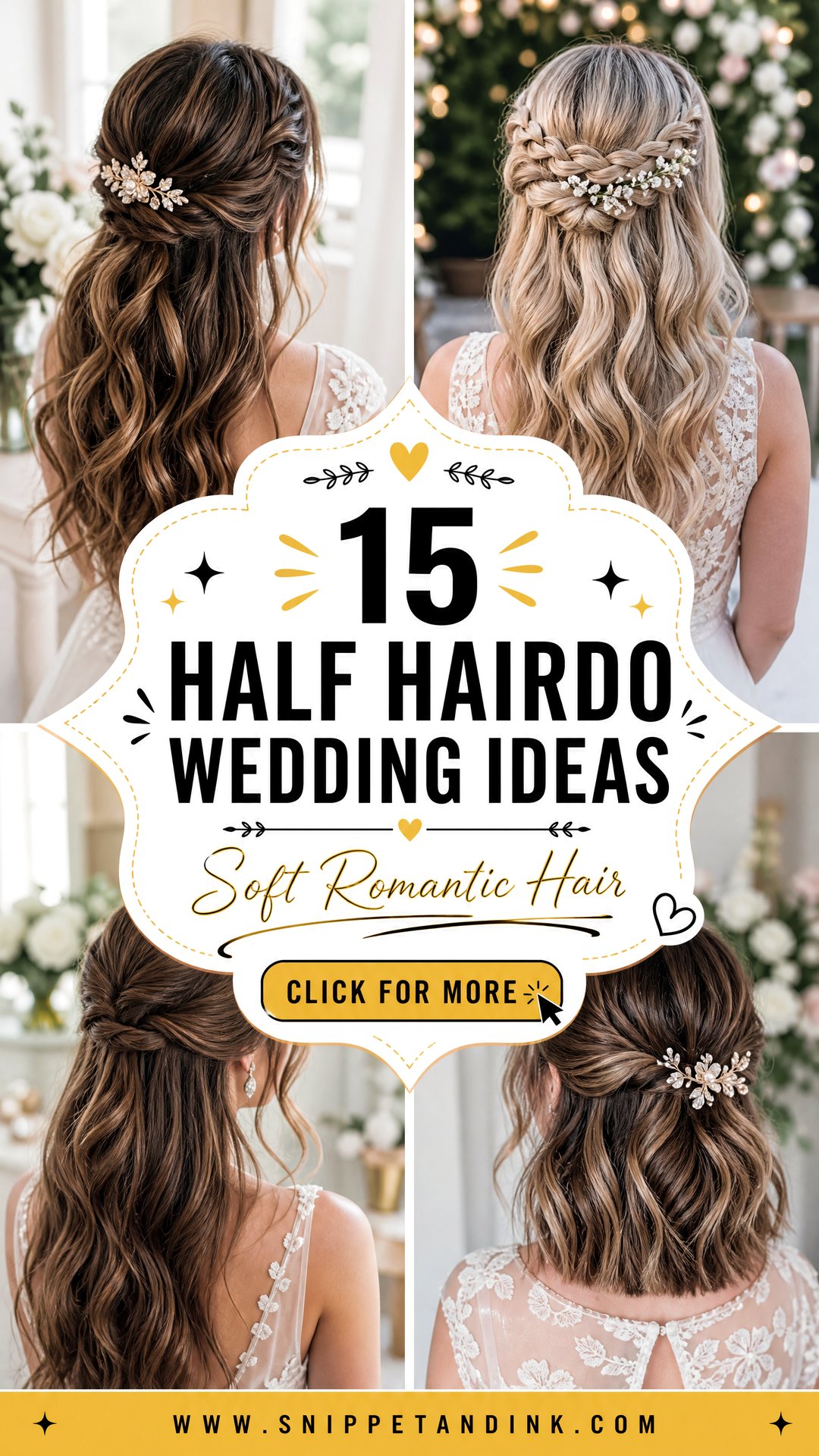 15 Half Hairdo Wedding Ideas for a Soft Romantic Look - 15 Half Hairdo Wedding Ideas for a Soft Romantic Look