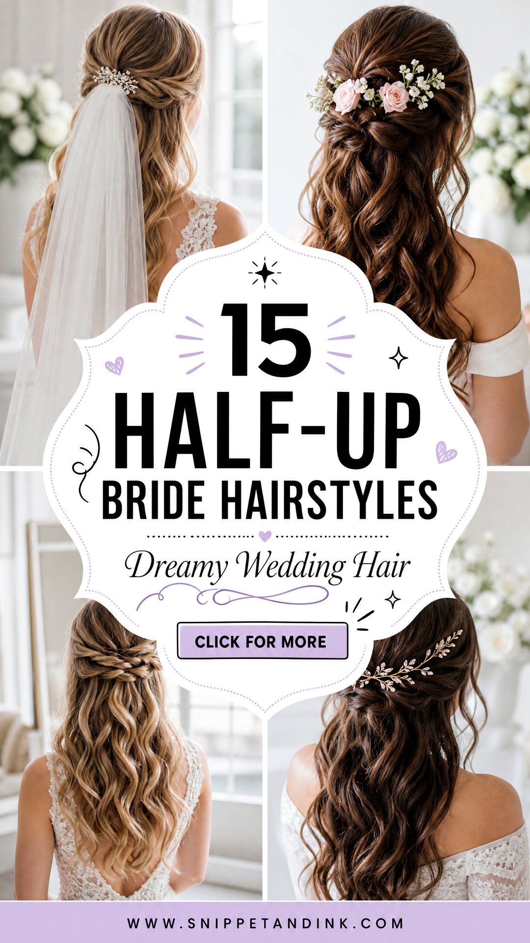 15 Half-Up Bride Hairstyles for a Dreamy Wedding Look - 15 Half-Up Bride Hairstyles for a Dreamy Wedding Look