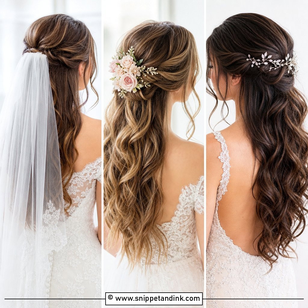 15 Half-Up Bride Hairstyles for a Dreamy Wedding Look