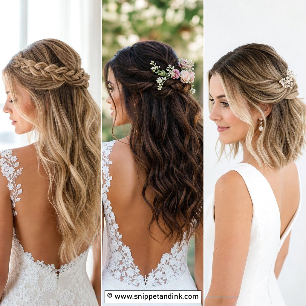 15 Half-Up Half-Down Bridal Hair Styles for Romantic Brides