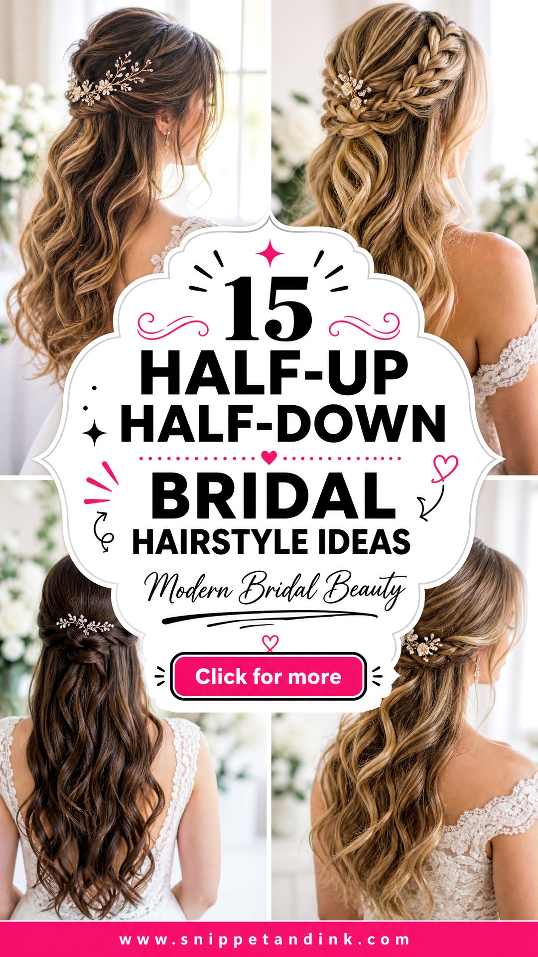 15 Half-Up Half-Down Bridal Hairstyle Ideas for Modern Brides - 15 Half-Up Half-Down Bridal Hairstyle Ideas for Modern Brides