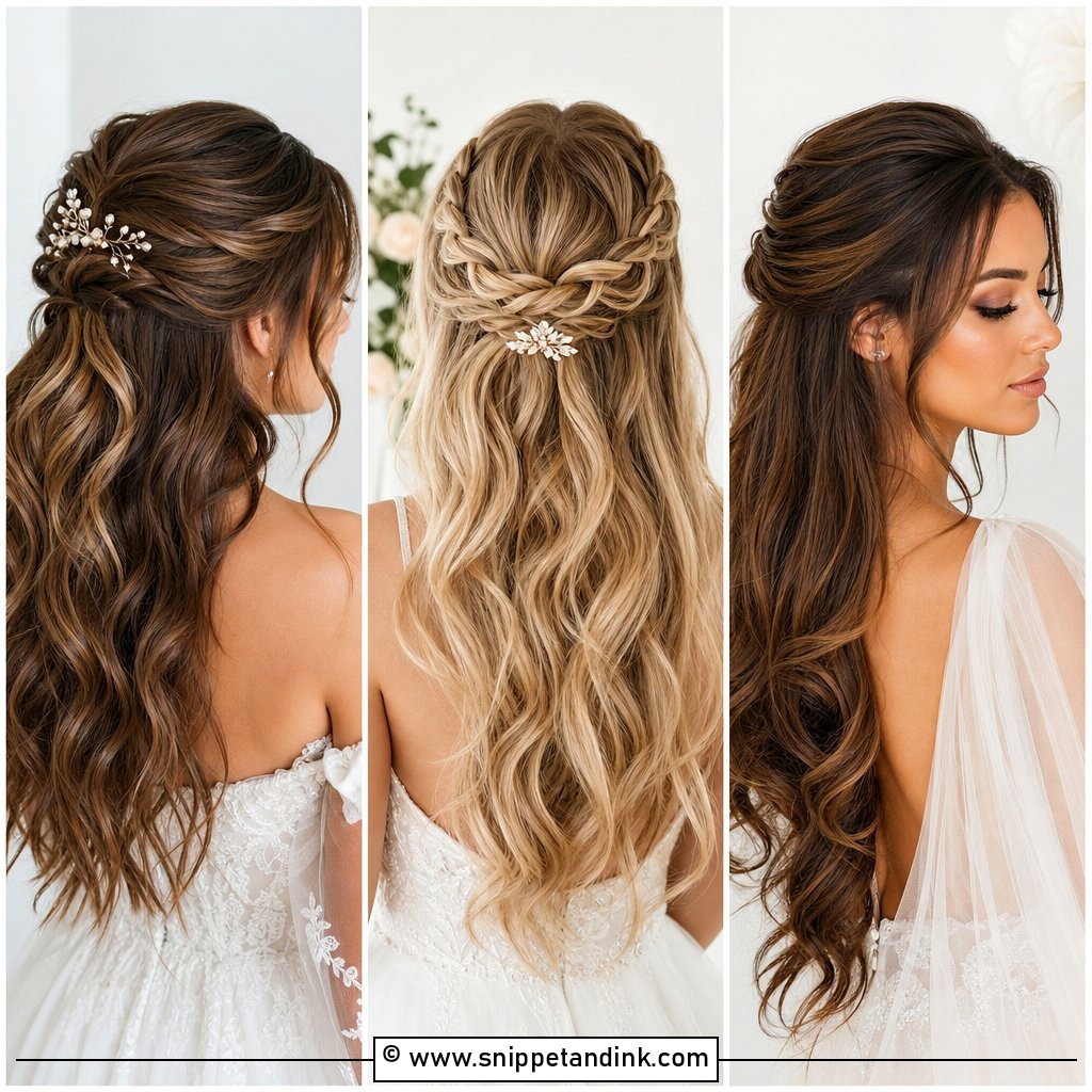 15 Half-Up Half-Down Bridal Hairstyle Ideas for Modern Brides