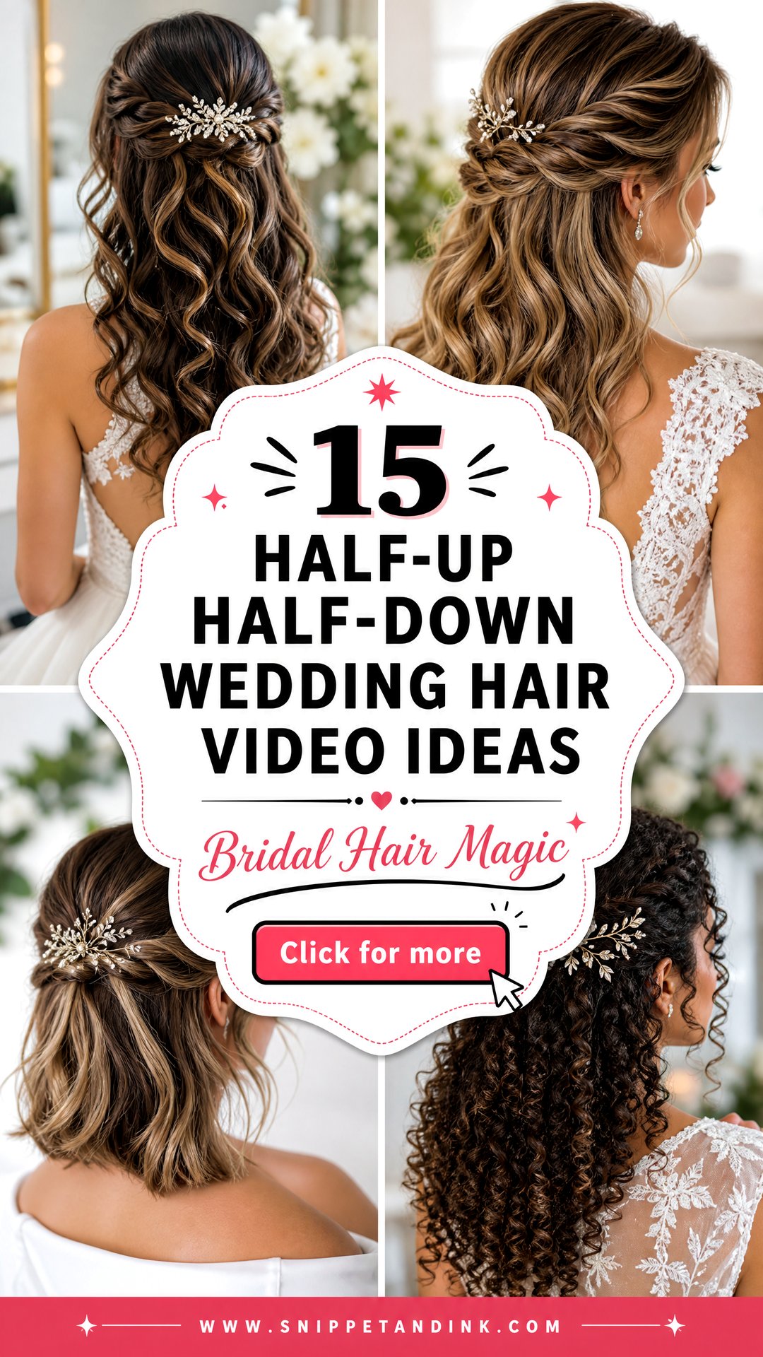 15 Half-Up Half-Down Wedding Hair Video Ideas for Brides - 15 Half-Up Half-Down Wedding Hair Video Ideas for Brides