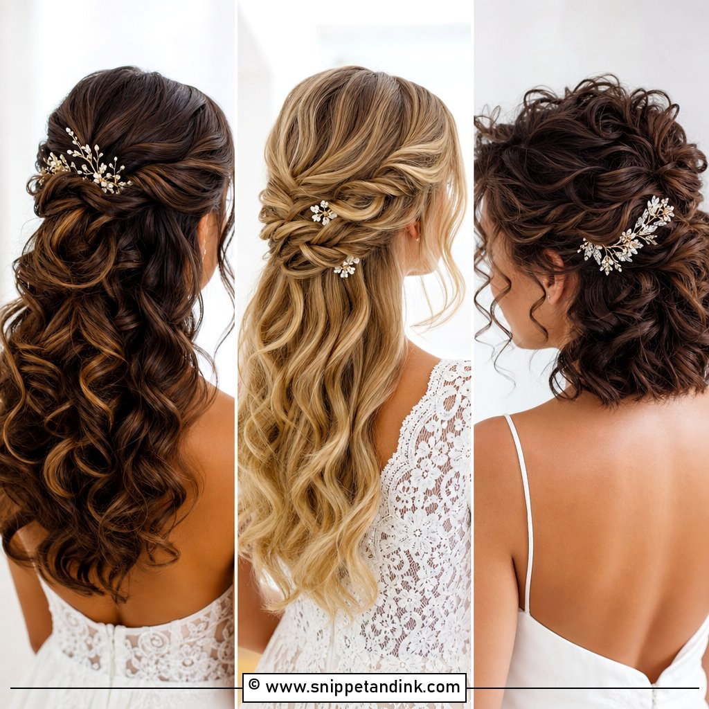 15 Half-Up Half-Down Wedding Hair Video Ideas for Brides